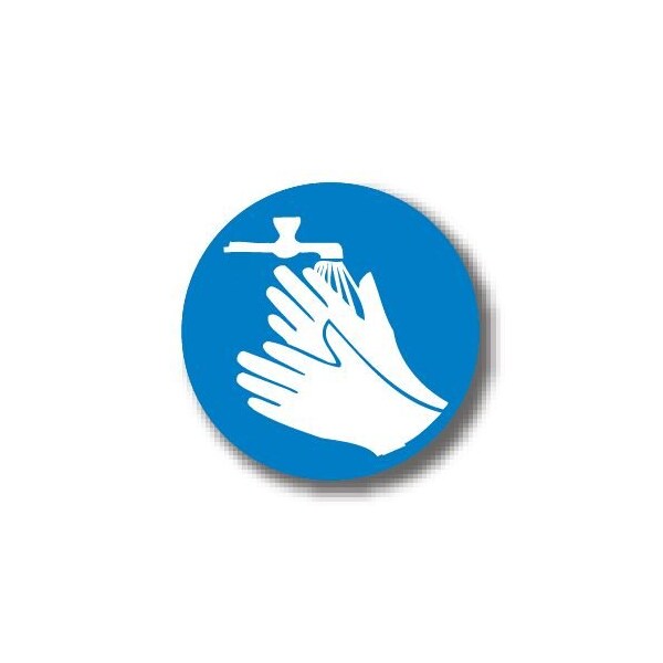 Ergomat 12in CIRCLE SIGNS - Wash Hands DSV-SIGN 144 #1567 -UEN - main